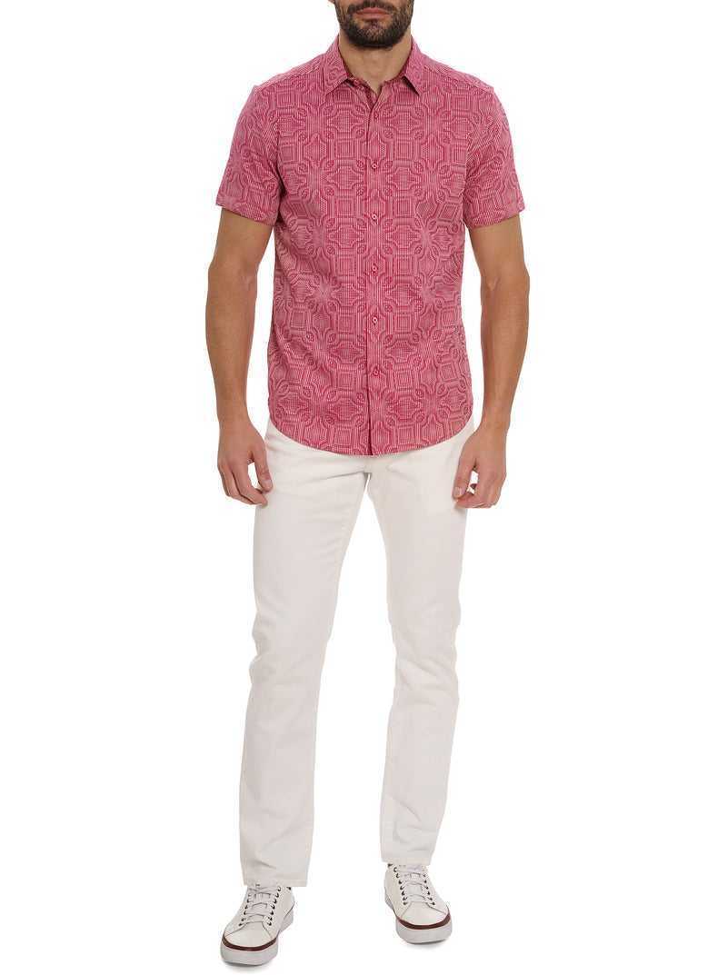 Pink Robert Graham Voyage Short Sleeve Button Down Shirt | 059674LUV