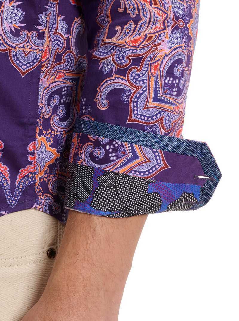 Purple Robert Graham Casino Royale Long Sleeve Button Down Shirt | 267953SJB