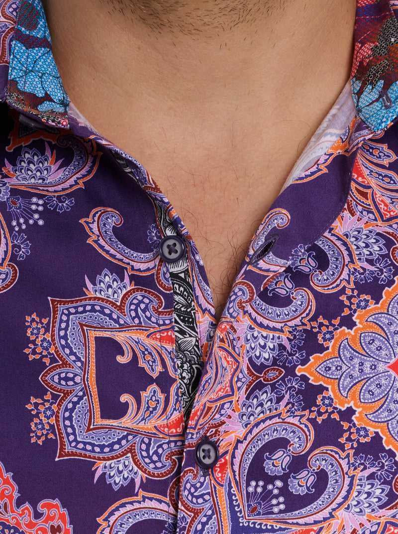 Purple Robert Graham Casino Royale Long Sleeve Button Down Shirt | 267953SJB