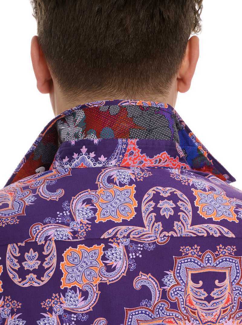 Purple Robert Graham Casino Royale Long Sleeve Button Down Shirt | 267953SJB