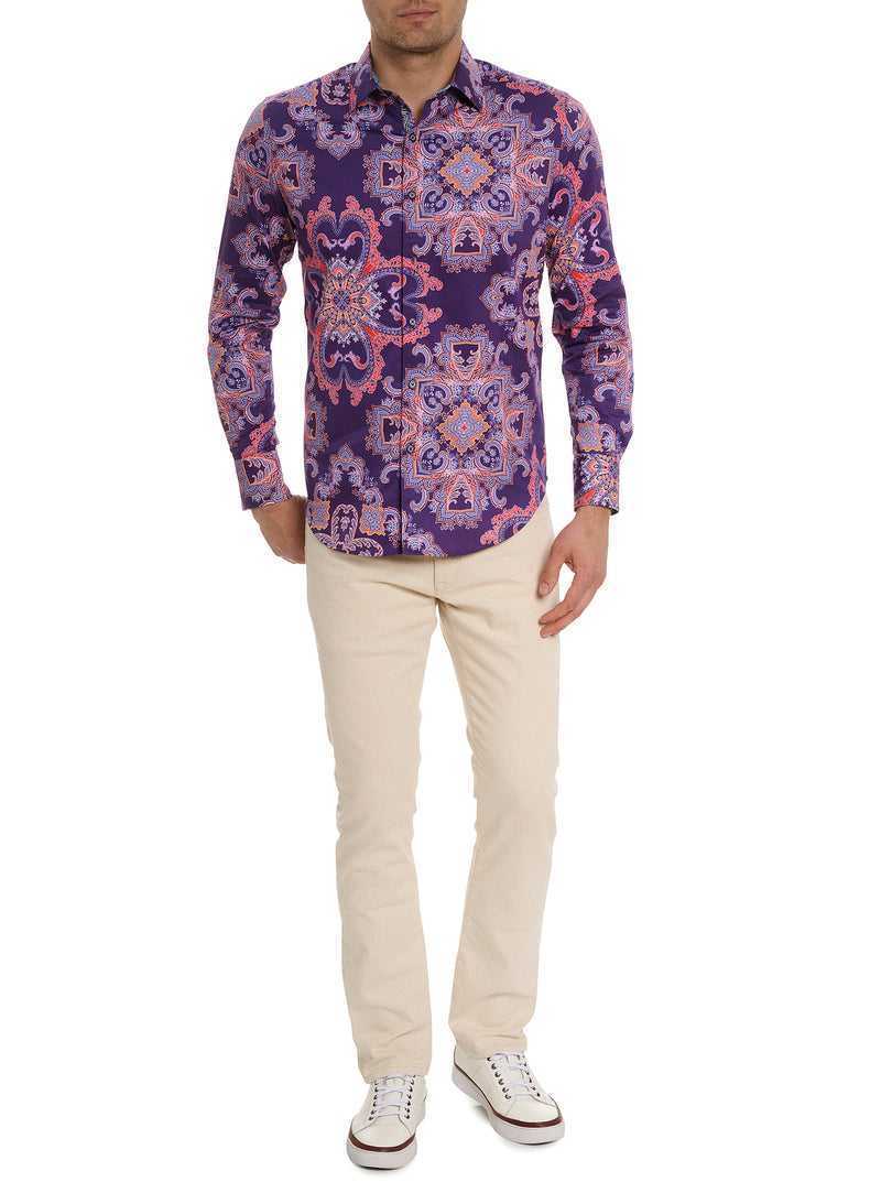 Purple Robert Graham Casino Royale Long Sleeve Button Down Shirt | 267953SJB