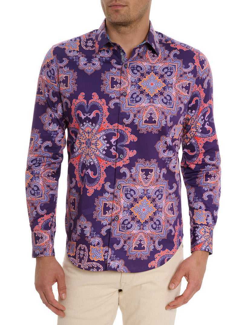 Purple Robert Graham Casino Royale Long Sleeve Button Down Shirt | 267953SJB