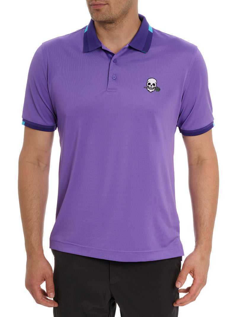 Purple Robert Graham Skull Rose Polo | 390451MIE