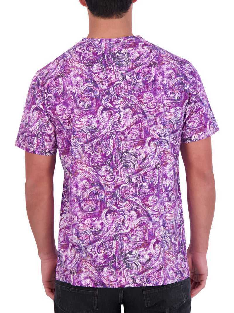 Purple Robert Graham Tobin Graphic T-shirt | 576043REK