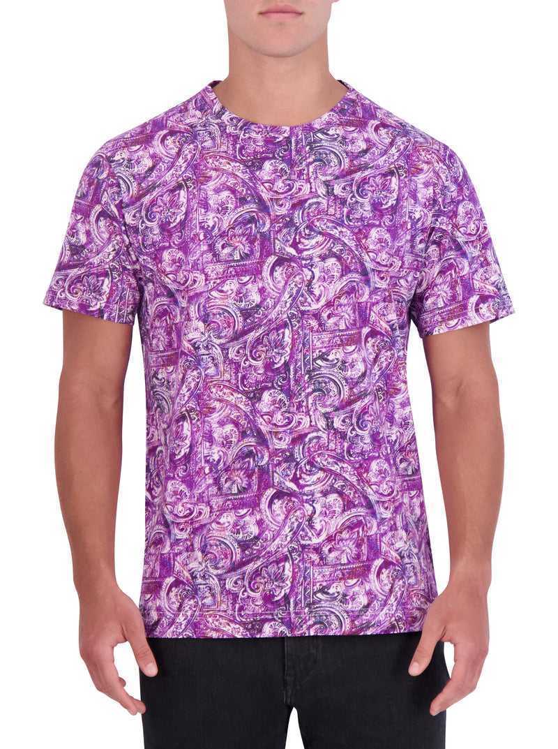 Purple Robert Graham Tobin Graphic T-shirt | 576043REK