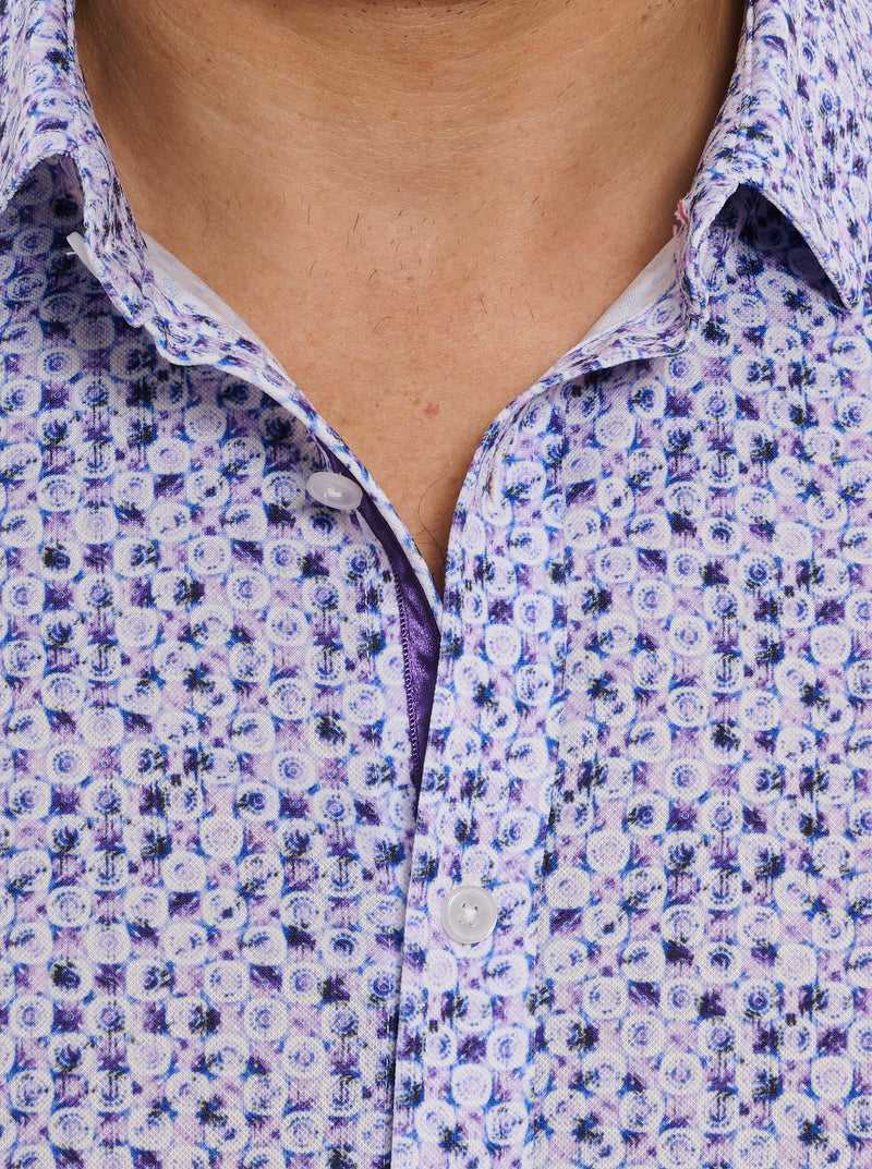 Purple Robert Graham Zambia Short Sleeve Knit Shirt | 746019RUA