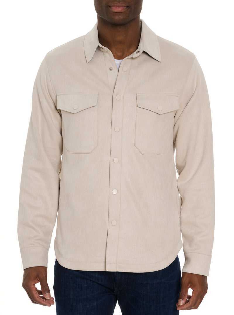 Stone Robert Graham Suede Shirt Jacket | 721493NBP