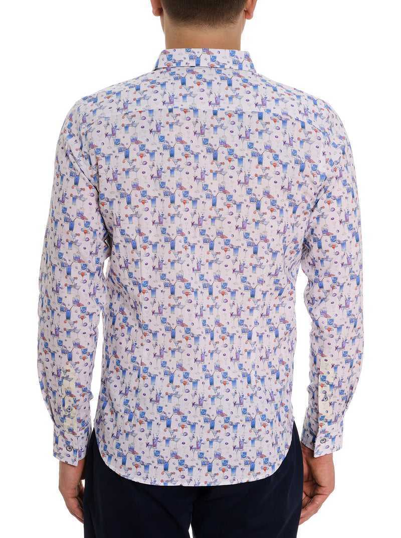 Tailored Robert Graham Blue Hawaiian Long Sleeve Button Down Shirt | 315289CPI