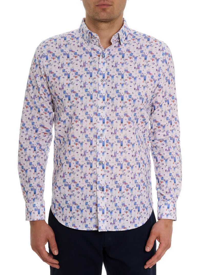 Tailored Robert Graham Blue Hawaiian Long Sleeve Button Down Shirt | 315289CPI