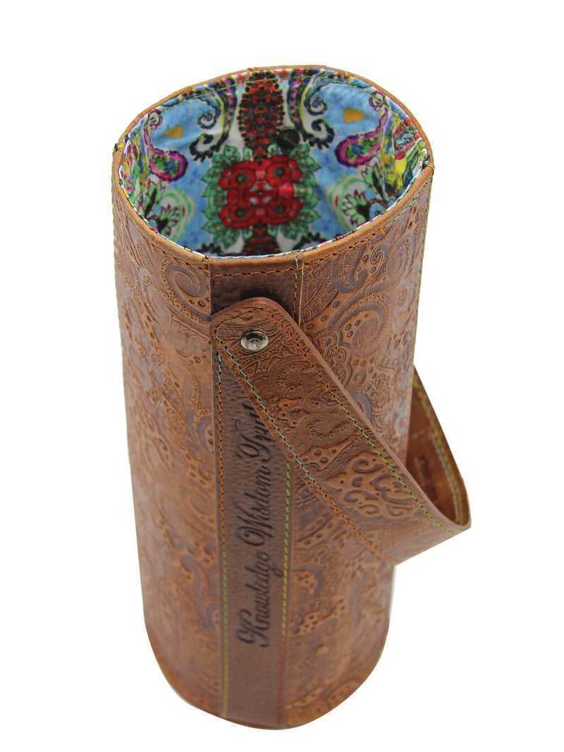 Tan Robert Graham Leather Wine Bottle Carrier | 786541WZS