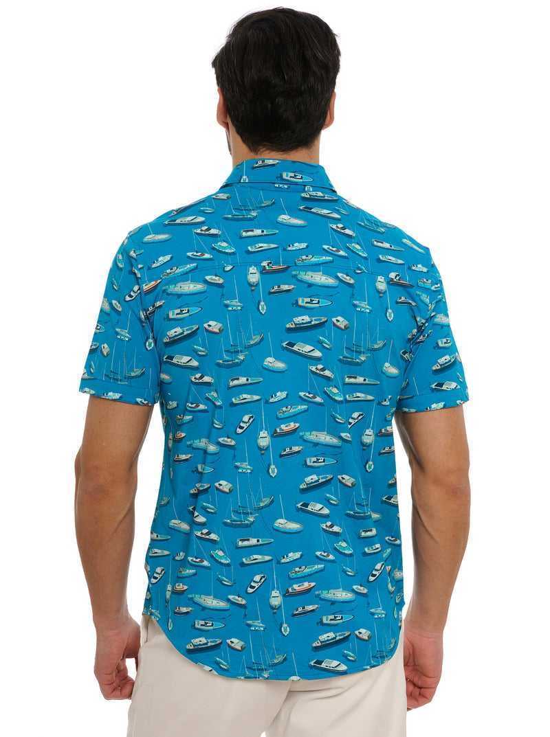 Teal Robert Graham Boat Marina Short Sleeve Knit Shirt | 256173QGP