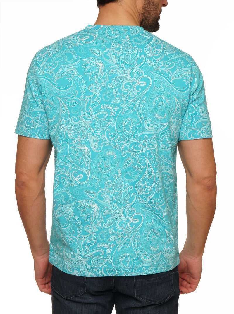 Turquoise Robert Graham Swanson T-shirt | 208796MFL