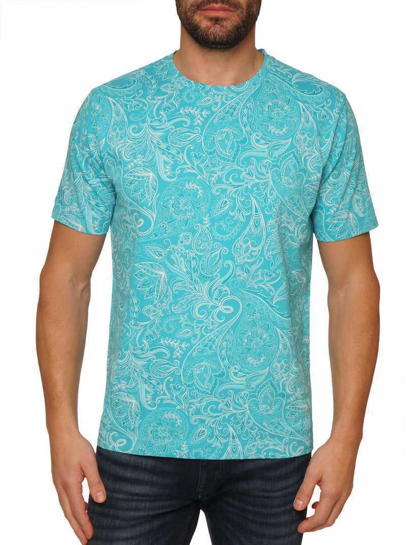 Turquoise Robert Graham Swanson T-shirt | 208796MFL