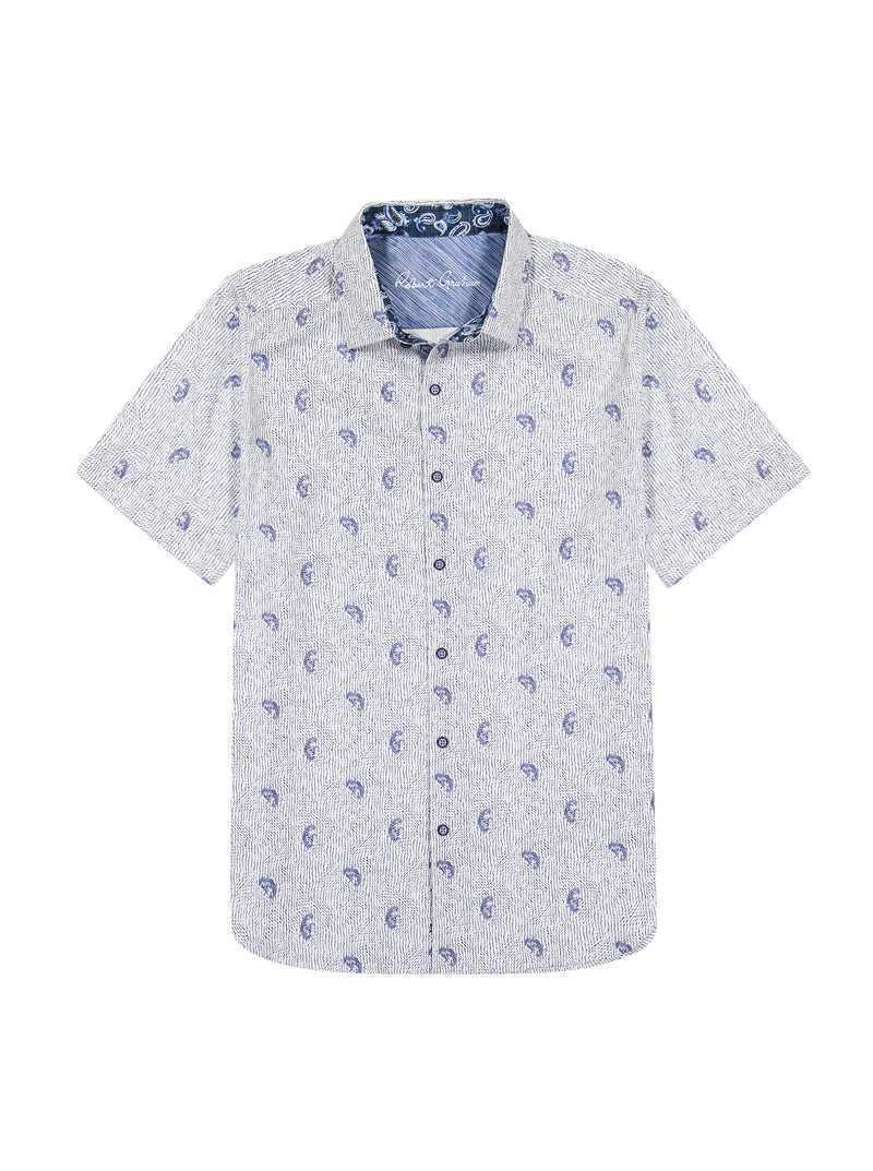 White Robert Graham Belmond Short Sleeve Button Down Shirt | 528709YVI