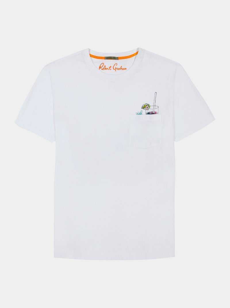 White Robert Graham Cocktail Splash T-shirt | 106589YBD