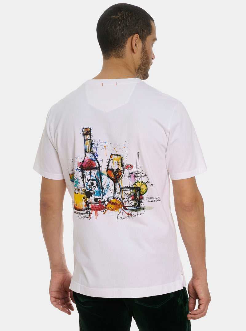 White Robert Graham Cocktail Splash T-shirt | 106589YBD