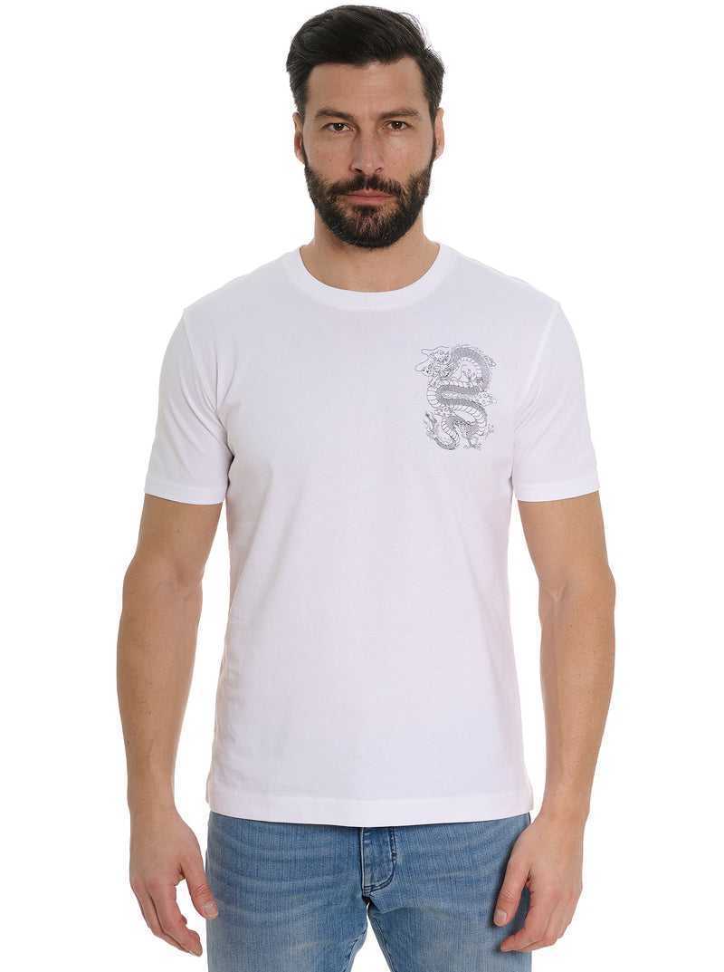 White Robert Graham Dragon Roar T-shirt | 012958IJW