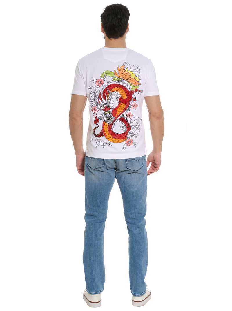 White Robert Graham Dragon Roar T-shirt | 012958IJW