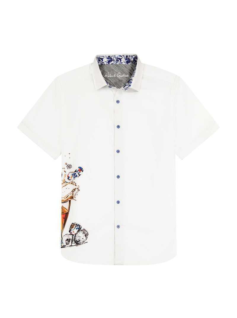 White Robert Graham Ice & Dice Short Sleeve Button Down Shirt Tall | 613024THF