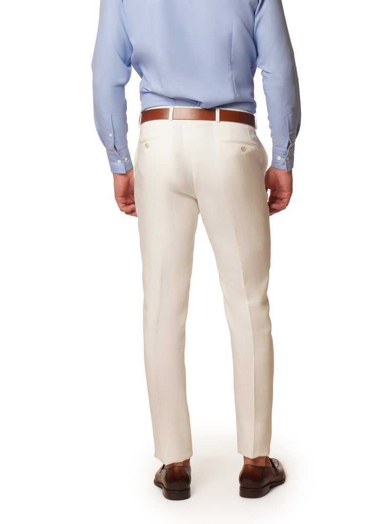 White Robert Graham Linen Dress Pant | 517032MUB