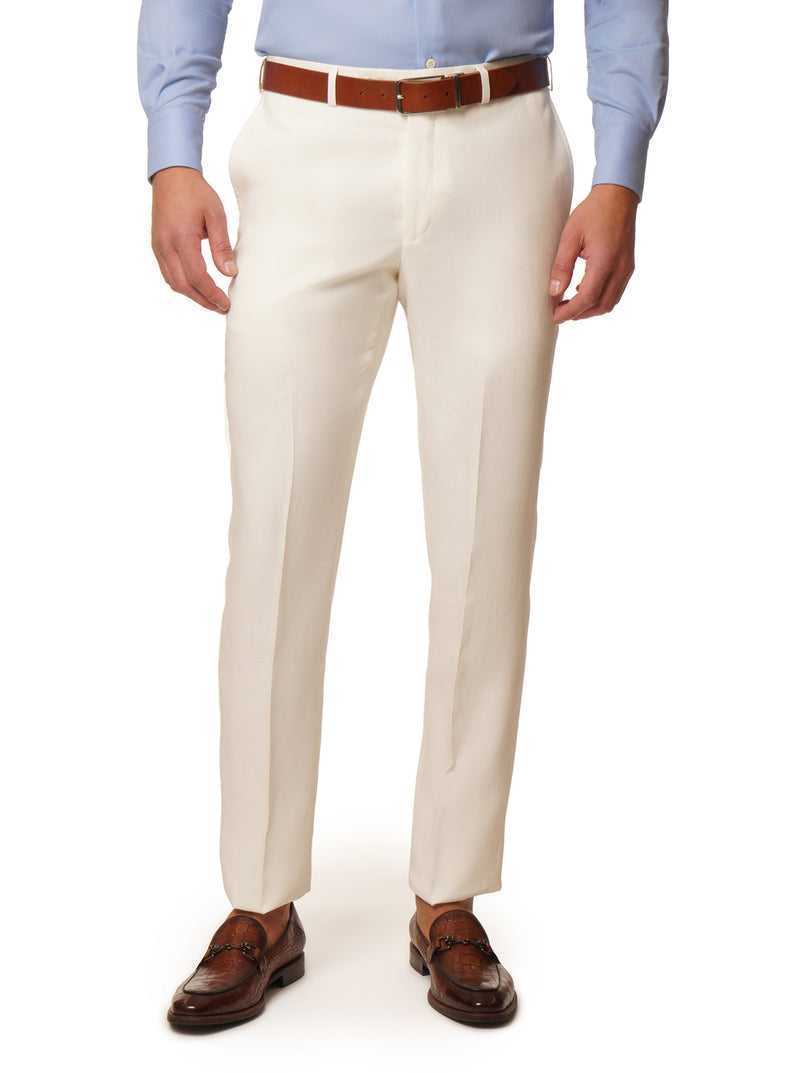 White Robert Graham Linen Dress Pant | 517032MUB