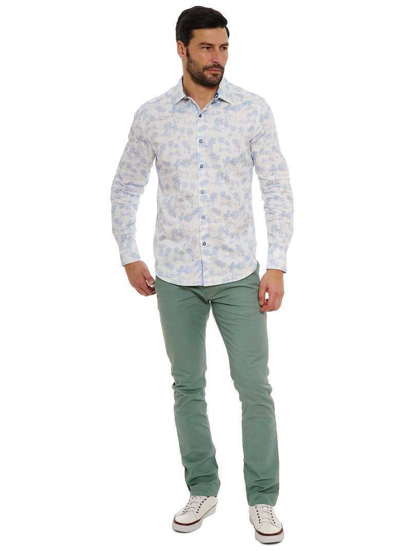 White Robert Graham Maris Long Sleeve Button Down Shirt | 452097CWK