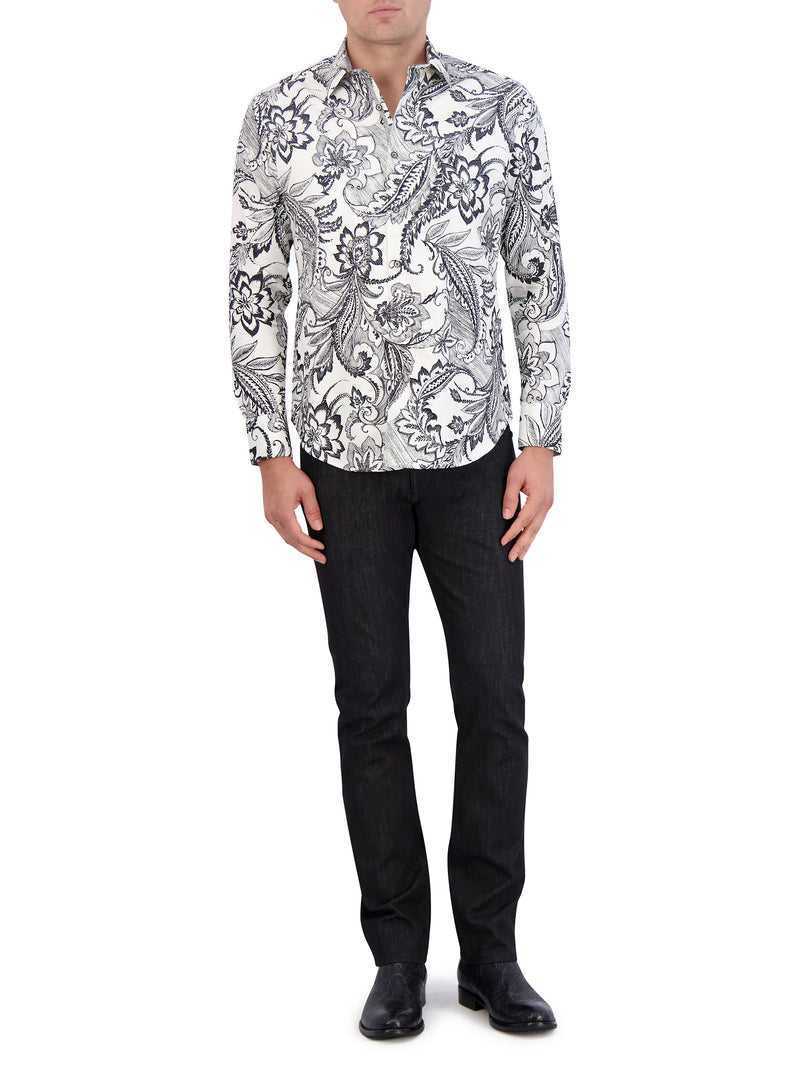 White Robert Graham Nadeera Long Sleeve Button Down Shirt | 684593AQM