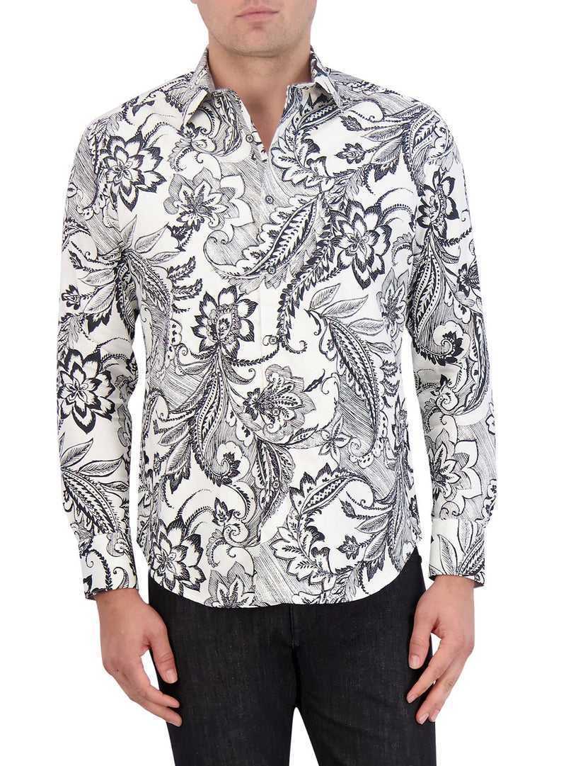 White Robert Graham Nadeera Long Sleeve Button Down Shirt | 684593AQM