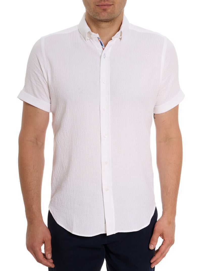 White Robert Graham Reid Short Sleeve Button Down Shirt | 021574XTZ