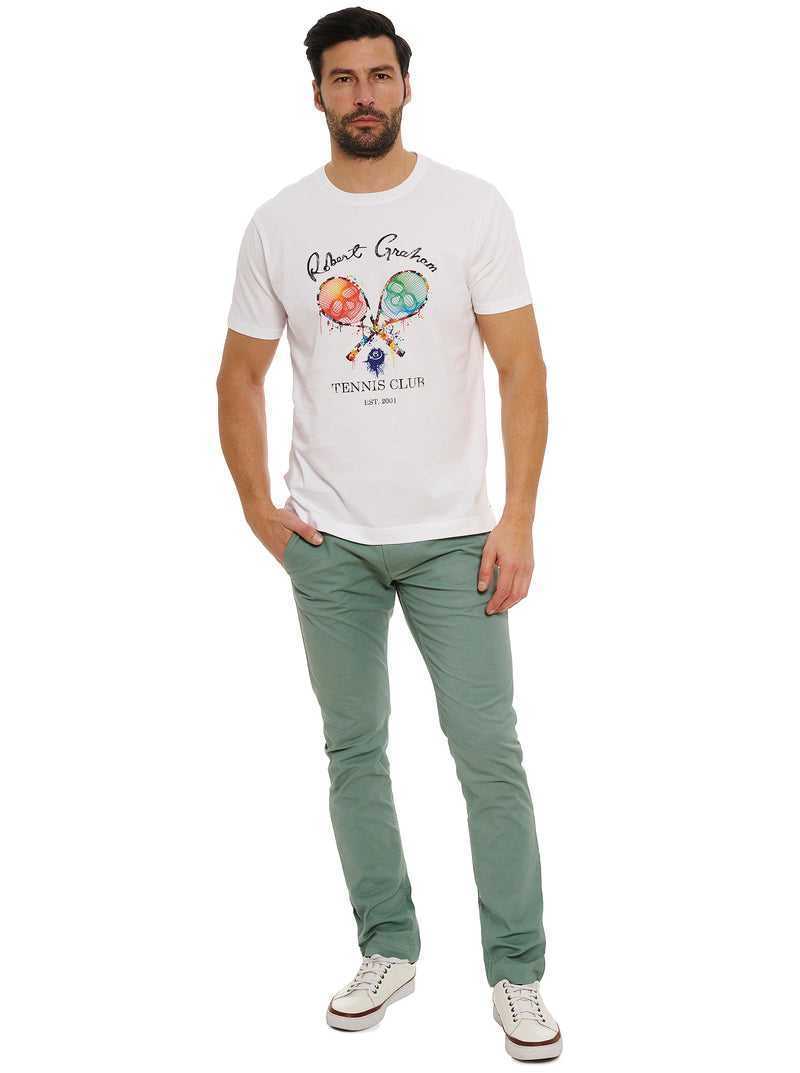 White Robert Graham Rg Tennis Club T-shirt | 197823DAQ