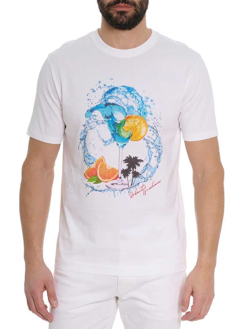 White Robert Graham Wavy Ride T-shirt | 386974WSH